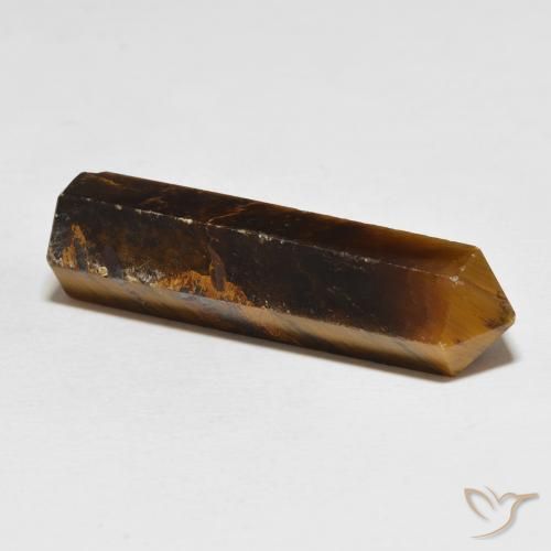 Tiger's Eye Gemstone in 37 x 10.5 mm Size for Sale, Tiger's Eye Stone in Medium Light-Brown Color