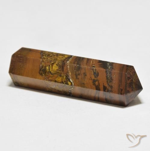 Tiger's Eye Gemstone in 36.9 x 11 mm Size for Sale, Tiger's Eye Stone in Yellowish Brown Color