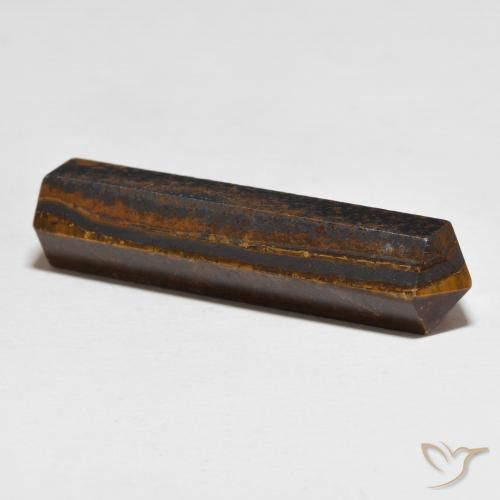Tiger's Eye Gemstone in 37.3 x 9.9 mm Size for Sale, Tiger's Eye Stone in Medium Light-Brown Color