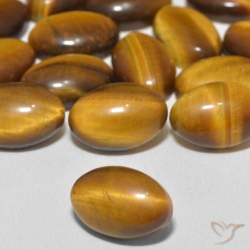 56.91 ctw Brown Tiger's Eye Stones, Natural Tiger's Eye in Oval Cabochon Shape for Sale