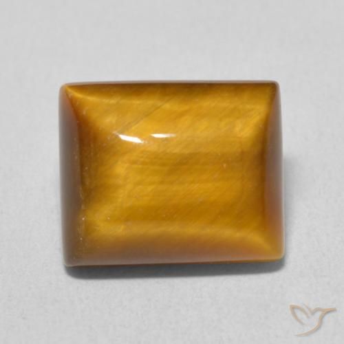 6.15ct Natural Medium Light-Brown Tiger's Eye, Baguette, Opaque