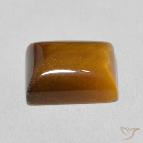 Tiger's Eye Gemstone in 12 x 10 mm (calibrated) Size for Sale, Tiger's Eye Stone in Medium Light-Brown Color
