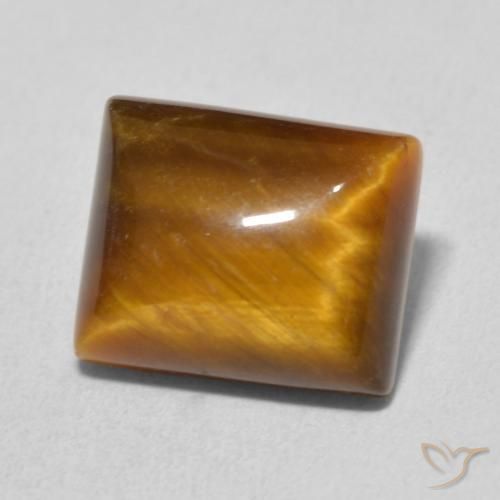 6.29 ct Brown Tiger's Eye Stone, Natural Tiger's Eye in Baguette Cabochon Shape for Sale