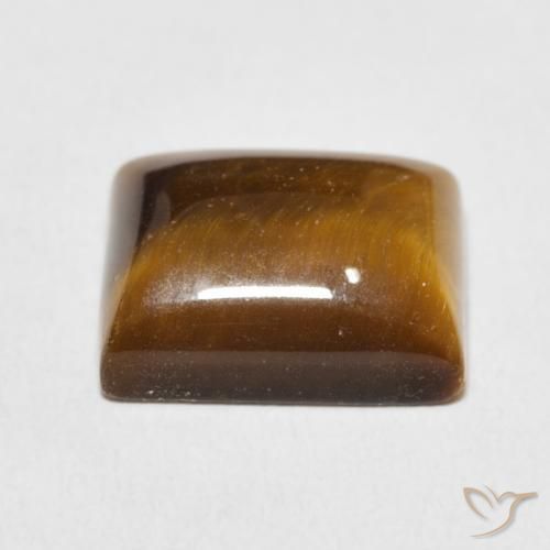Tiger's Eye Gemstone in 12 x 10 mm (calibrated) Size for Sale, Tiger's Eye Stone in Yellowish Brown Color