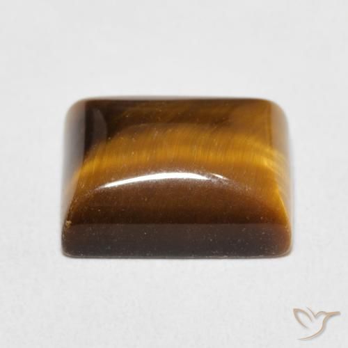 Tiger's Eye Gemstone in 12 x 10 mm (calibrated) Size for Sale, Tiger's Eye Stone in Yellowish Brown Color