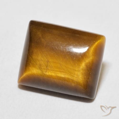 6.02 ct Brown Tiger's Eye Stone, Natural Tiger's Eye in Baguette Cabochon Shape for Sale