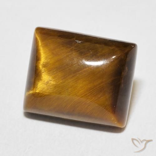 6.24 ct Brown Tiger's Eye Stone, Natural Tiger's Eye in Baguette Cabochon Shape for Sale
