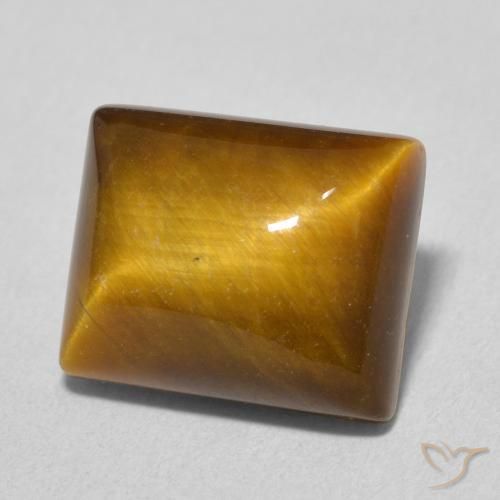 6.17 ct Brown Tiger's Eye Stone, Natural Tiger's Eye in Baguette Cabochon Shape for Sale