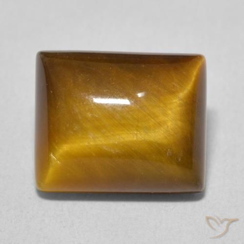 6.16ct Natural Medium Light-Brown Tiger's Eye, Baguette, Opaque