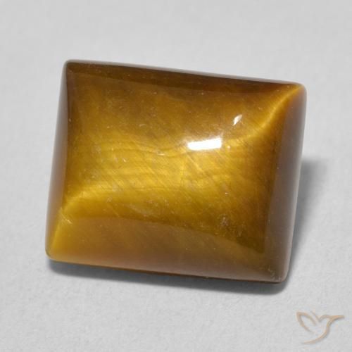 6.16 ct Brown Tiger's Eye Stone, Natural Tiger's Eye in Baguette Cabochon Shape for Sale