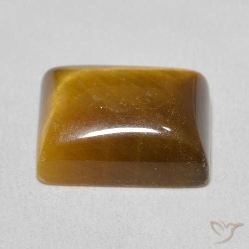 Tiger's Eye Gemstone in 12 x 10 mm (calibrated) Size for Sale, Tiger's Eye Stone in Medium Light-Brown Color
