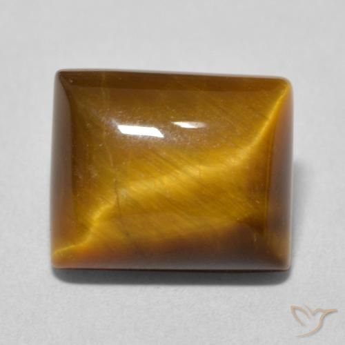 6.18ct Natural Medium Light-Brown Tiger's Eye, Baguette, Opaque
