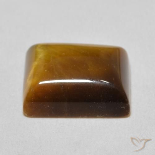 Tiger's Eye Gemstone in 12 x 10 mm (calibrated) Size for Sale, Tiger's Eye Stone in Medium Light-Brown Color