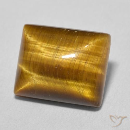 6.25 ct Brown Tiger's Eye Stone, Natural Tiger's Eye in Baguette Cabochon Shape for Sale
