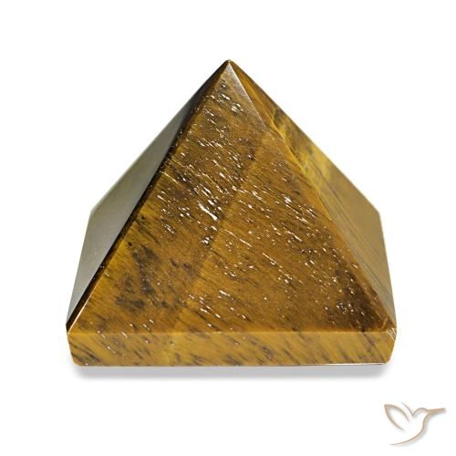 76.33 ct Brown Tiger's Eye Gemstone, Tiger's Eye Gem in Pyramid Cabochon Shape for Sale.