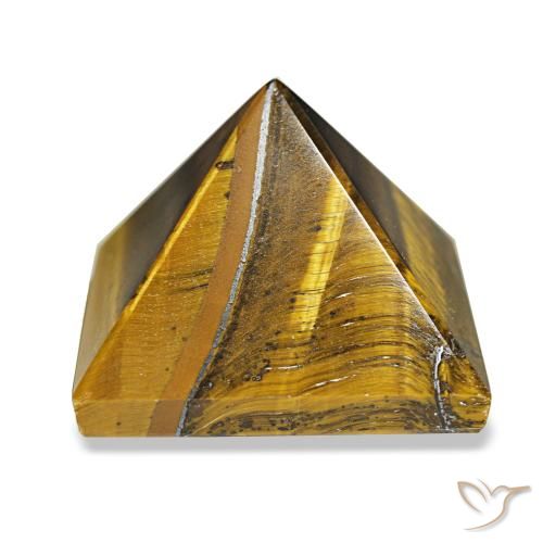 98.18 ct Brown Tiger's Eye Gemstone, Tiger's Eye Gem in Pyramid Cabochon Shape for Sale.