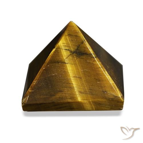 72.39 ct Brown Tiger's Eye Gemstone, Tiger's Eye Gem in Pyramid Cabochon Shape for Sale.