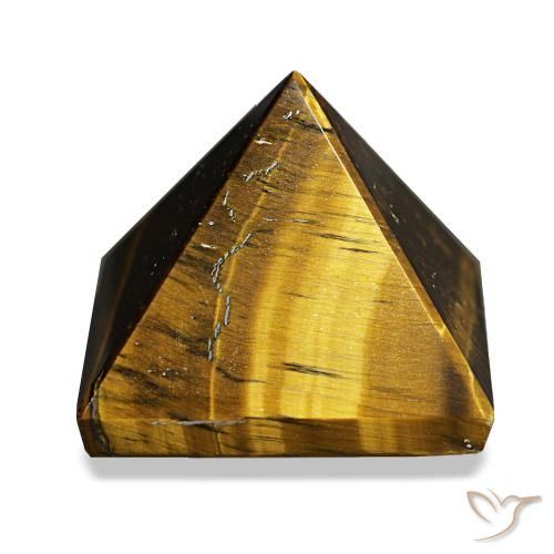 97.28 ct Brown Tiger's Eye Gemstone, Tiger's Eye Gem in Pyramid Cabochon Shape for Sale.