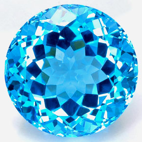 35.67 ct Blue Topaz Gemstone, Topaz Gem in Round Facet Shape for Sale.