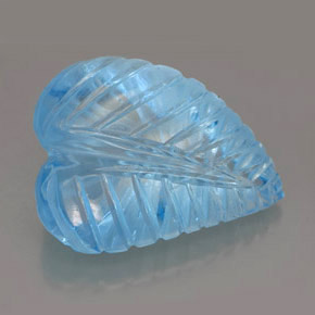 27.74 ct Blue Topaz Stone, Natural Topaz in Carved Leaf Shape for Sale