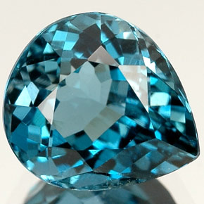 2.84 ct Blue Topaz Gemstone, Topaz Gem in Pear Facet Shape for Sale.