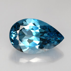 5.24 ct Blue Topaz Gemstone, Topaz Gem in Pear Facet Shape for Sale.