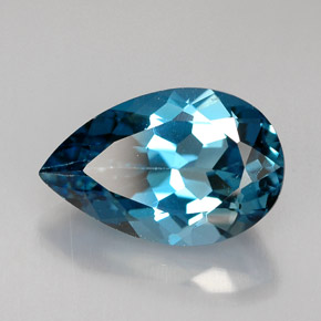 5.24 ct Blue Topaz Stone, Natural Topaz in Pear Facet Shape for Sale