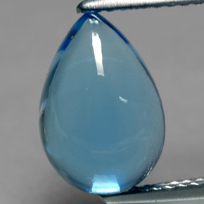 4.24 ct Blue Topaz Gemstone, Topaz Gem in Pear Cabochon Shape for Sale.