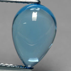 4.24 ct Blue Topaz Stone, Natural Topaz in Pear Cabochon Shape for Sale
