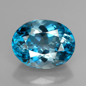 3.13 ct Blue Topaz Gemstone, Topaz Gem in Oval Facet Shape for Sale.
