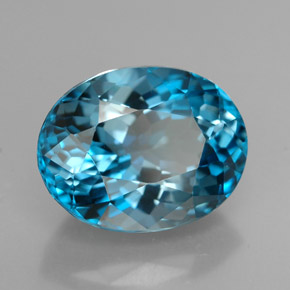 3.13 ct Blue Topaz Stone, Natural Topaz in Oval Facet Shape for Sale