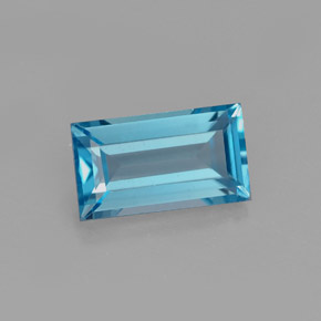 1.83 ct Blue Topaz Gemstone, Topaz Gem in Baguette Facet Shape for Sale.