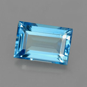 2.17 ct Blue Topaz Stone, Natural Topaz in Baguette Facet Shape for Sale