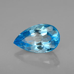 2.40 ct Blue Topaz Stone, Natural Topaz in Pear Facet Shape for Sale