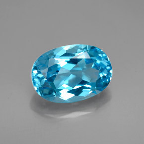 2.17 ct Blue Topaz Gemstone, Topaz Gem in Oval Facet Shape for Sale.