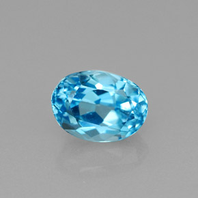 1.81 ct Blue Topaz Gemstone, Topaz Gem in Oval Facet Shape for Sale.