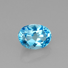 1.81 ct Blue Topaz Stone, Natural Topaz in Oval Facet Shape for Sale