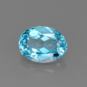 1.84 ct Blue Topaz Gemstone, Topaz Gem in Oval Facet Shape for Sale.