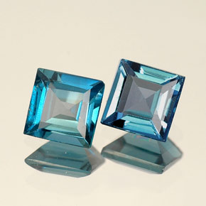1.10 ct Blue Topaz Stone, Natural Topaz in Square Facet Shape for Sale