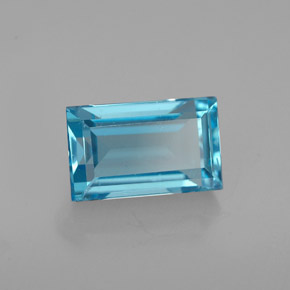 2.47 ct Blue Topaz Stone, Natural Topaz in Baguette Facet Shape for Sale