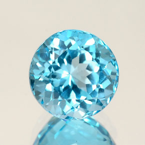 2.73 ct Blue Topaz Stone, Natural Topaz in Round Facet Shape for Sale