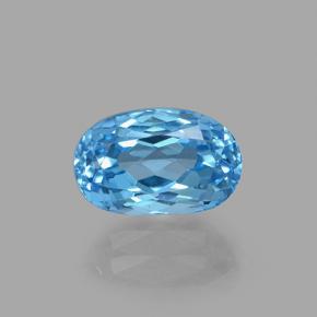 2.76 ct Blue Topaz Gemstone, Topaz Gem in Oval Facet Shape for Sale.