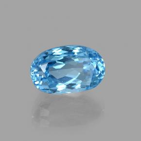 2.76 ct Blue Topaz Stone, Natural Topaz in Oval Facet Shape for Sale