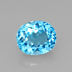 2.19 ct Blue Topaz Gemstone, Topaz Gem in Oval Facet Shape for Sale.