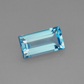 1.93 ct Blue Topaz Gemstone, Topaz Gem in Baguette Facet Shape for Sale.