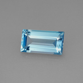 1.93 ct Blue Topaz Stone, Natural Topaz in Baguette Facet Shape for Sale