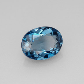 2.43 ct Blue Topaz Stone, Natural Topaz in Oval Facet Shape for Sale