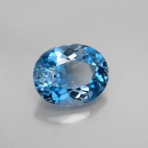2.21 ct Blue Topaz Stone, Natural Topaz in Oval Facet Shape for Sale