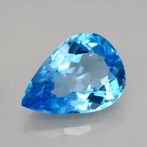9.79 ct Blue Topaz Gemstone, Topaz Gem in Pear Facet Shape for Sale.
