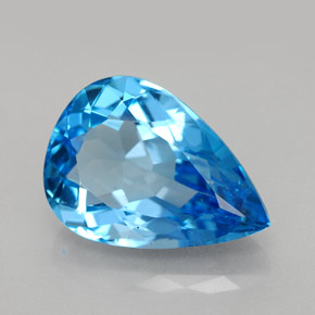 9.79 ct Blue Topaz Stone, Natural Topaz in Pear Facet Shape for Sale
